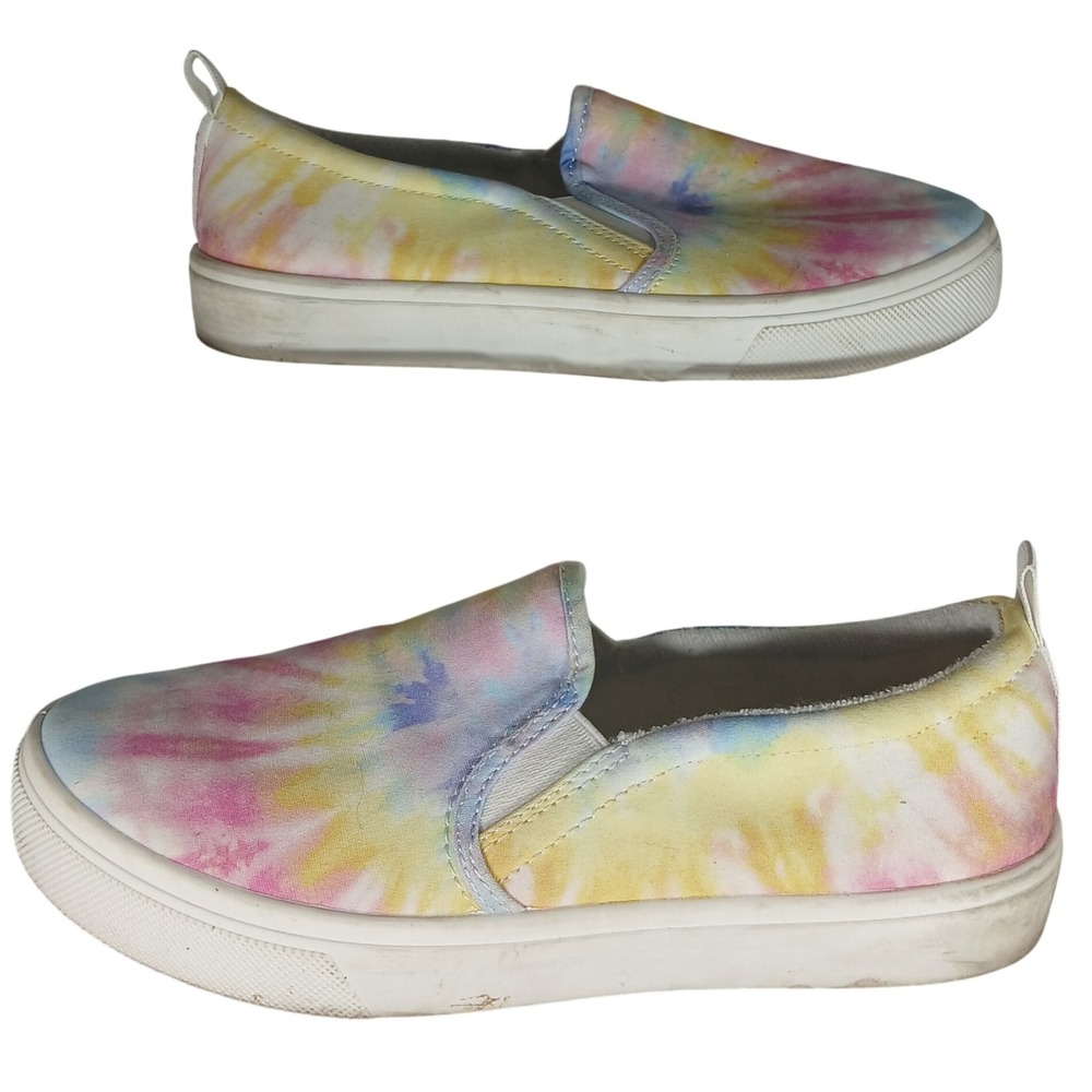 Skechers Slip On Sneakers 7.5 Multi Color Tie Dye Memory Foam Retro Boho‎ 155082